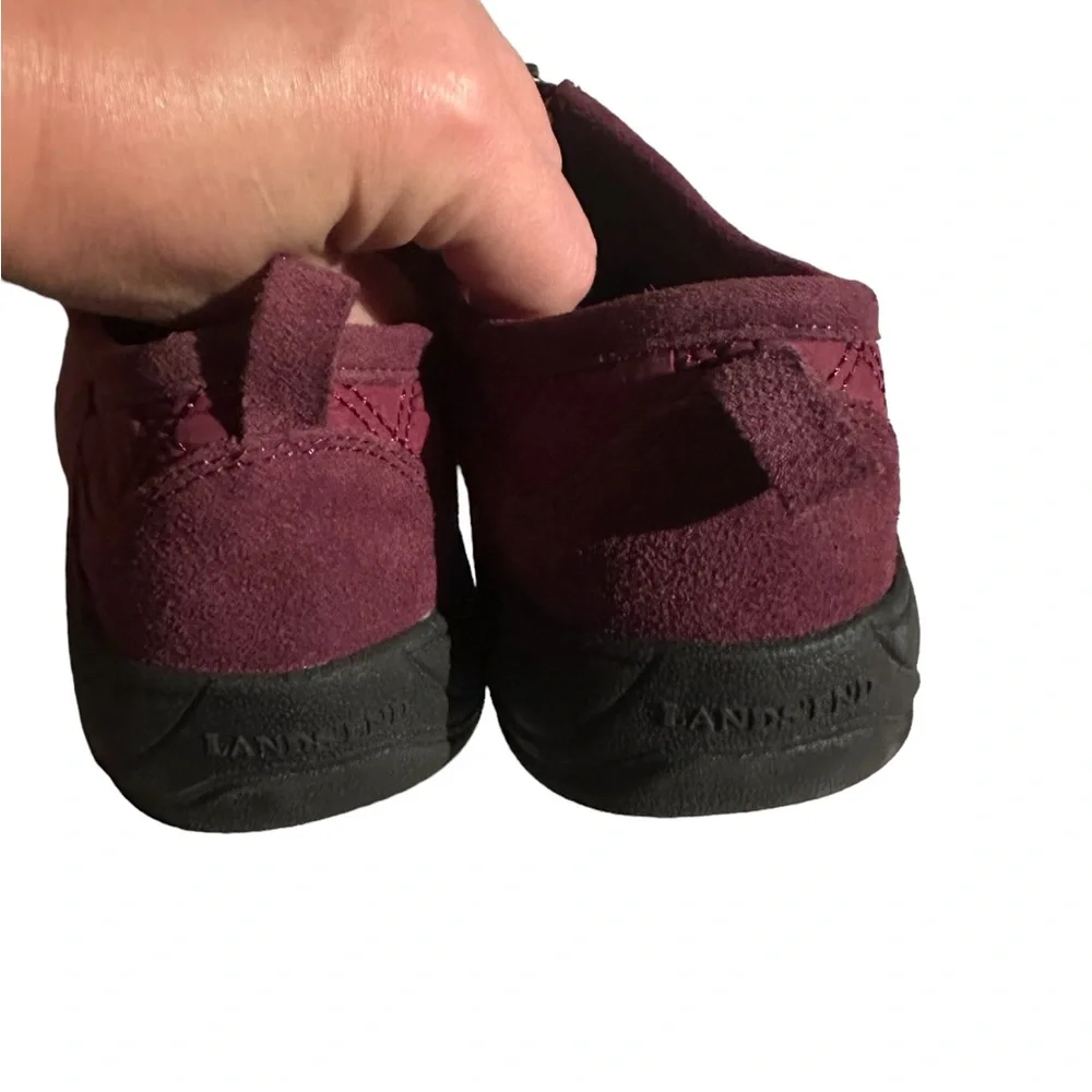 ❄️ Lands’ End slip-on shoe fleece lined Maroon Size 8.5 - Picture 7 of 15